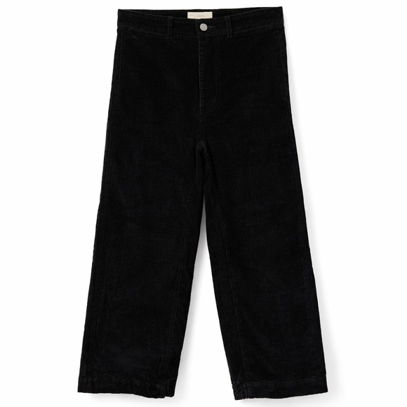Everlane Pants - Everlane Baby Cord Relaxed Straight Leg Pant Black High Rise Sze 4 F-BTM-CRD-RLX